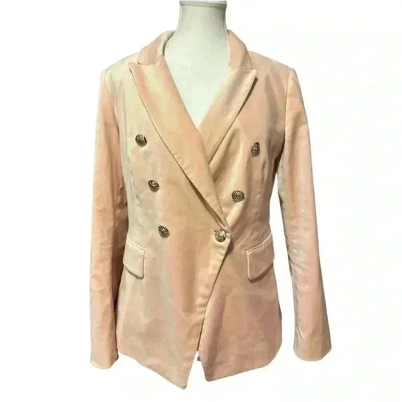 White House Black Market Pink Velvet Studio Blazer Size 6 - Picture 5 of 13